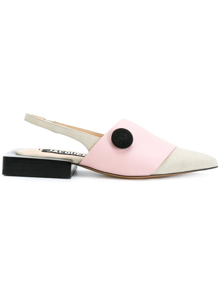 Jacquemus Pointed Slingback Mules - Nude & Neutrals
