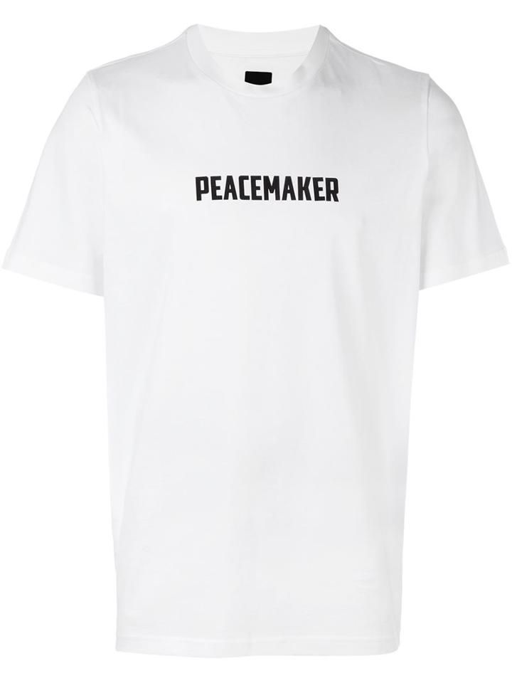 Oamc 'peacemaker' T-shirt, Men's, Size: Large, White, Cotton/polyamide/spandex/elastane