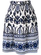 Samantha Sung Flared Printed Skirt - White