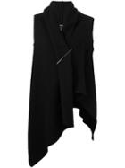 Ann Demeulemeester Knitted Sleeveless Cardigan, Women's, Size: Medium, Black, Nylon/alpaca