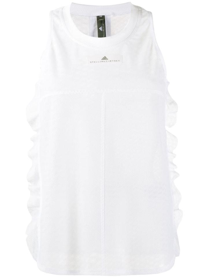 Adidas By Stella Mcmartney Ruffled Performance Top - White