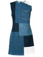 Grlfrnd - Patched Mini Denim Dress - Women - Cotton - M, Blue, Cotton
