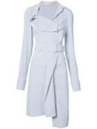Monse - Striped Asymmetric Dress - Women - Polyester/spandex/elastane/viscose - 4, Blue, Polyester/spandex/elastane/viscose