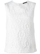 Odeeh Floral Lace Sleeveless Top, Women's, Size: 36, White, Silk/cotton/polyamide