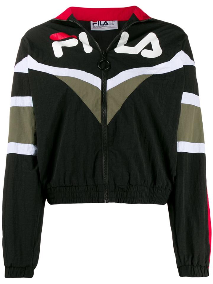 Fila Logo Print Zip-front Jacket - Black