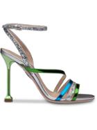 Miu Miu Glitter Mirror Sandals - F0yer Apple Green + Sea Blue