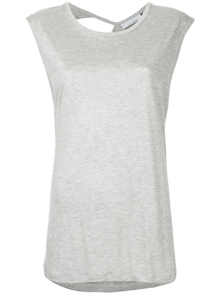 Kacey Devlin Exposed Shoulder Blade Top - Grey