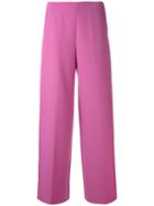 Blumarine - Wide-leg Trousers - Women - Polyester/spandex/elastane/acetate/viscose - 44, Pink/purple, Polyester/spandex/elastane/acetate/viscose
