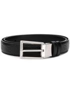 Gucci Leather Belt With Gg Detail - Black