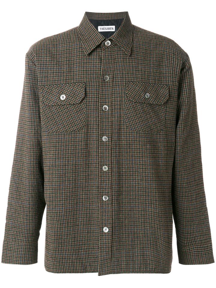 Très Bien Checked Shirt Jacket - Brown