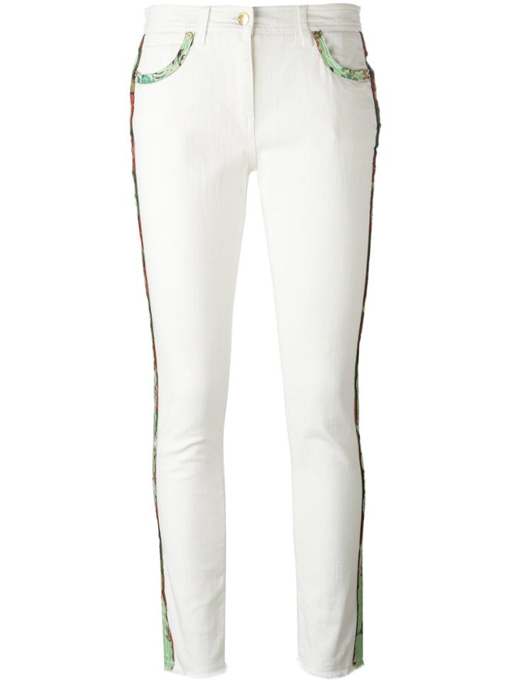 Etro Lateral Strap Cropped Jeans - White