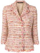 Tagliatore Frayed Edge Tweed Jacket - Neutrals