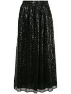 Ingie Paris Flared Sequin Skirt - Black