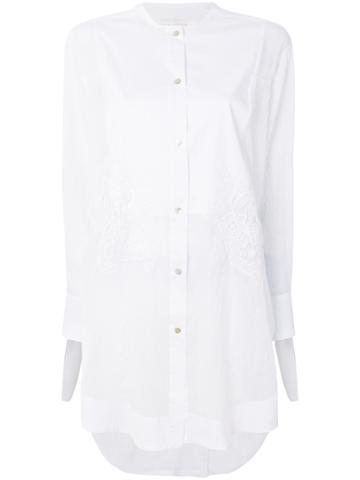 Lila. Eugenie Oversized Lace Detail Shirt - White