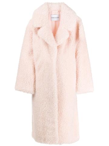 Stand Studio Clara Faux-shearling Coat - Pink