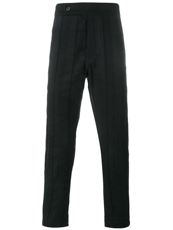 Ann Demeulemeester Panelled Trousers, Men's, Size: Medium, Black, Cotton/linen/flax