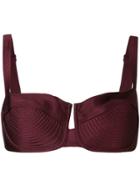 Zimmermann Ribbed Bandeau Bikini Top - Red