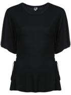 Jean Atelier Draped Style T-shirt - Black