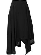 Loewe Asymmetric Pleated Skirt, Women's, Size: Medium, Black, Viscose