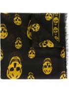 Alexander Mcqueen Skull Scarf, Men's, Black, Silk/modal