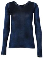 Avant Toi Round Neck Semi Sheer Slim Fit Jumper