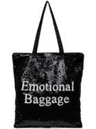Ashish Sequinned Emotional Baggage Tote - Black