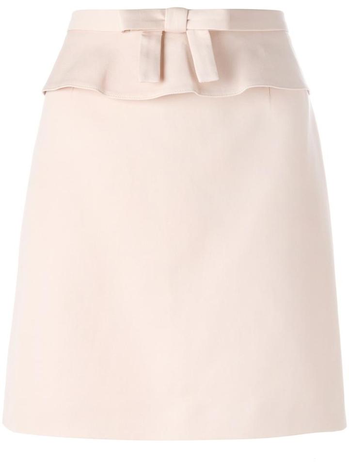 Red Valentino Straight Mini Skirt, Women's, Size: 44, Pink/purple, Cotton/viscose