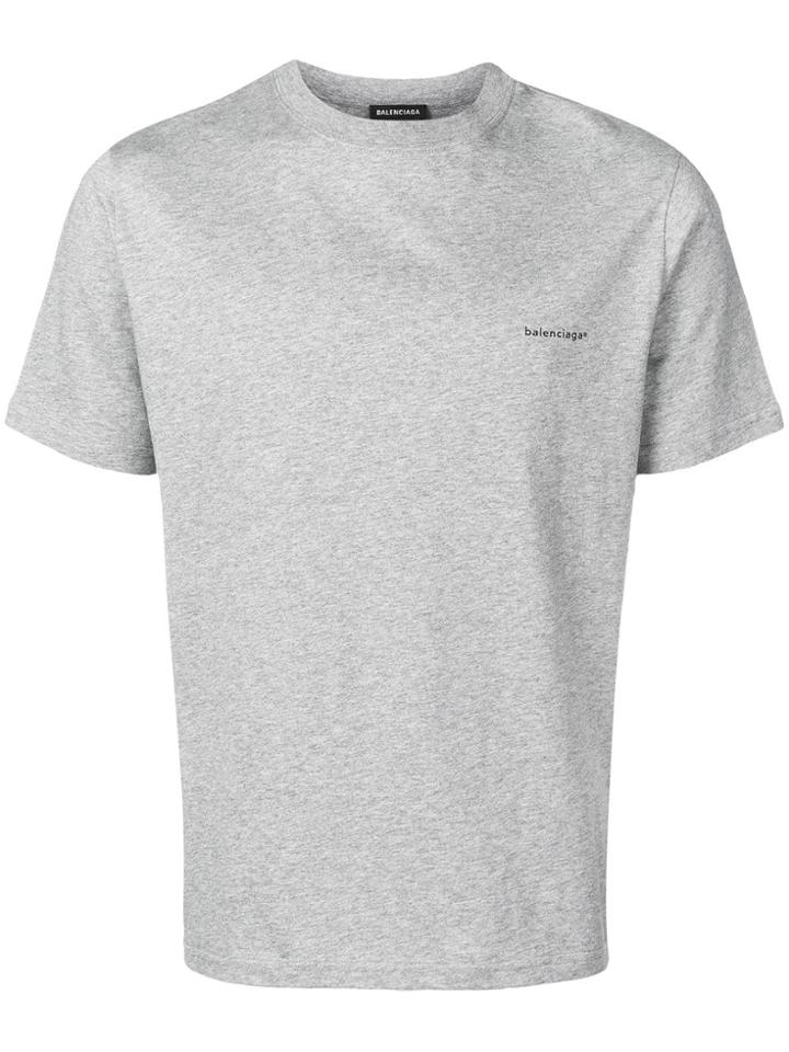 Balenciaga Logo Print T-shirt - Grey