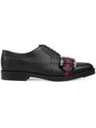 Gucci Leather Brogue Shoe With Web - Unavailable