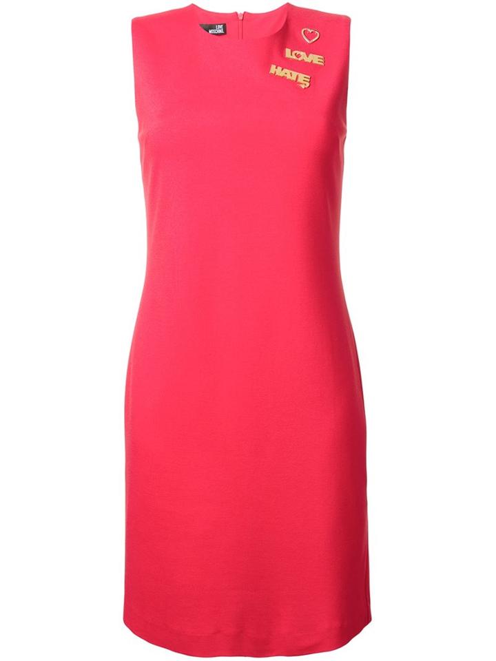 Love Moschino 'love, Hate' Dress, Women's, Size: 42, Red, Viscose/polyimide-1/spandex/elastane