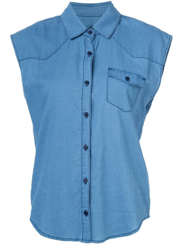 Joe's Jeans Sleeveless Shirt, Women's, Size: Small, Blue, Cotton