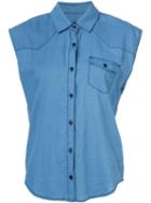 Joe's Jeans Sleeveless Shirt, Women's, Size: Small, Blue, Cotton