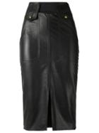 Andrea Bogosian Midi Skirt, Women's, Size: P, Black, Leather/polyamide