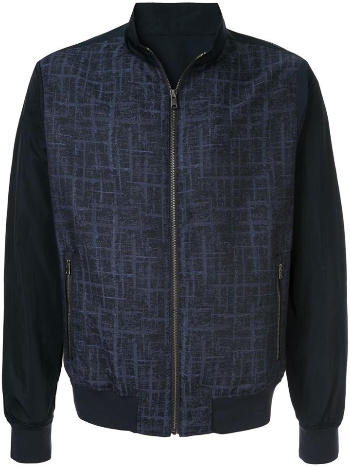 D'urban Contrast Panel Bomber Jacket - Blue