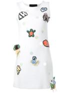 Michaela Buerger Patches Mini Tank Dress, Women's, Size: Medium, White, Cotton