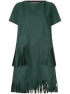 Sacai Fringe Detail Dress - Green