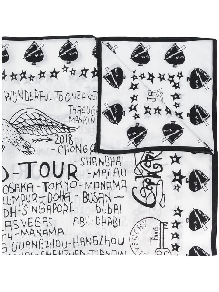 Givenchy Tour Date Print Scarf - White