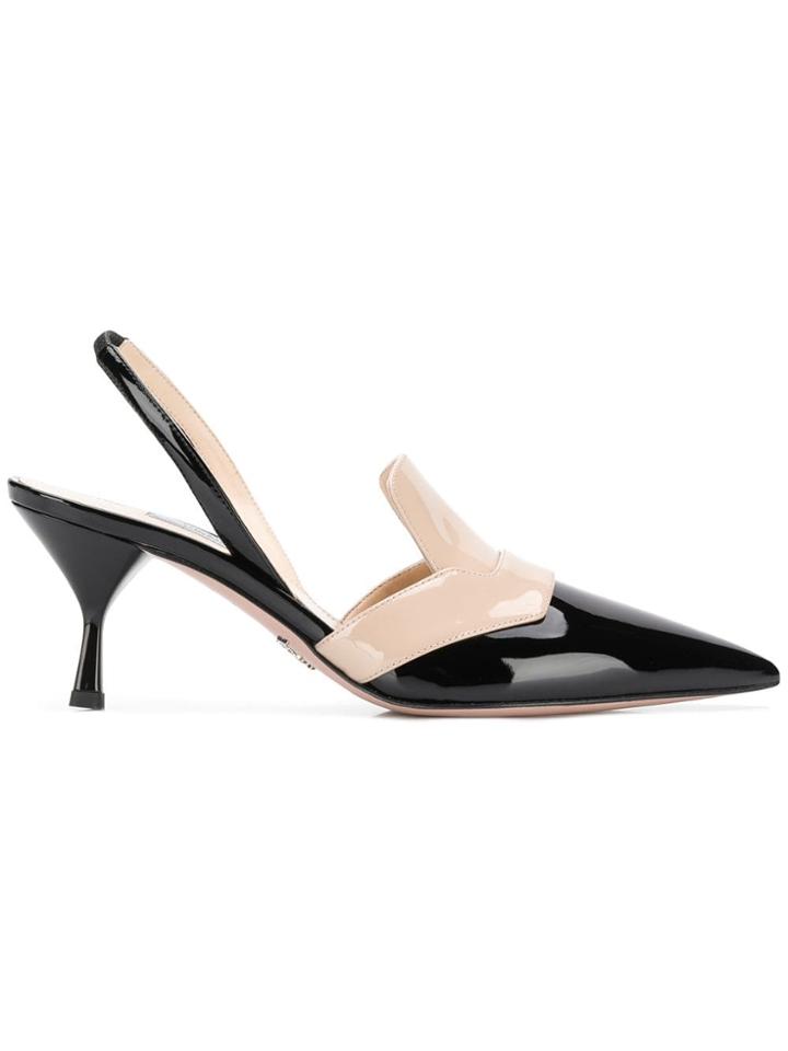 Prada 65 Slingback Pumps - Black