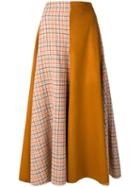 Golden Goose Check Panel Maxi Skirt - Brown