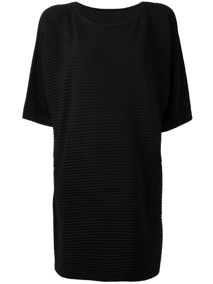 Issey Miyake Cauliflower Ribbed Loose-fit T-shirt, Women's, Black, Polyester/polyurethane