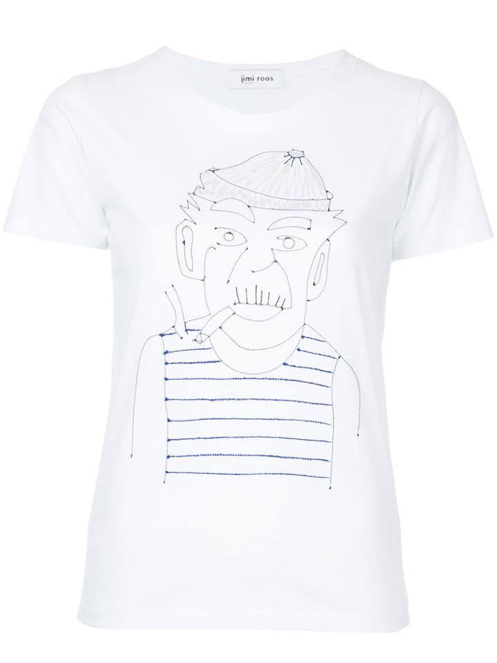 Jimi Roos Embroidered Sailor T-shirt - White