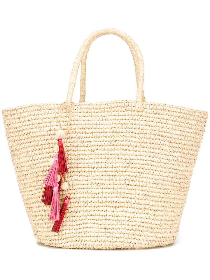 Sensi Studio Maxi Tassels Tote, Women's, Nude/neutrals, Straw