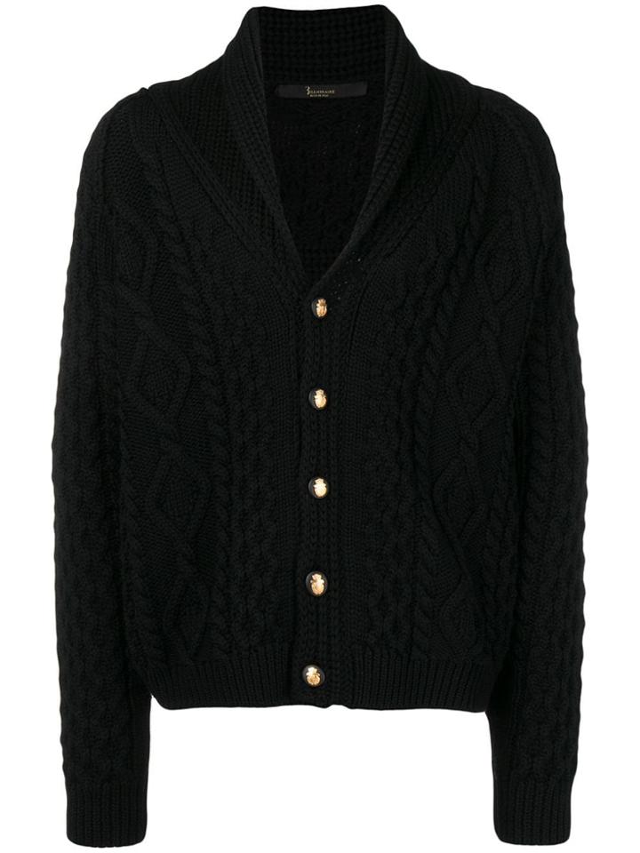 Billionaire Cable Knit Cardigan - Black