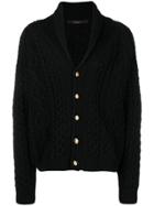 Billionaire Cable Knit Cardigan - Black