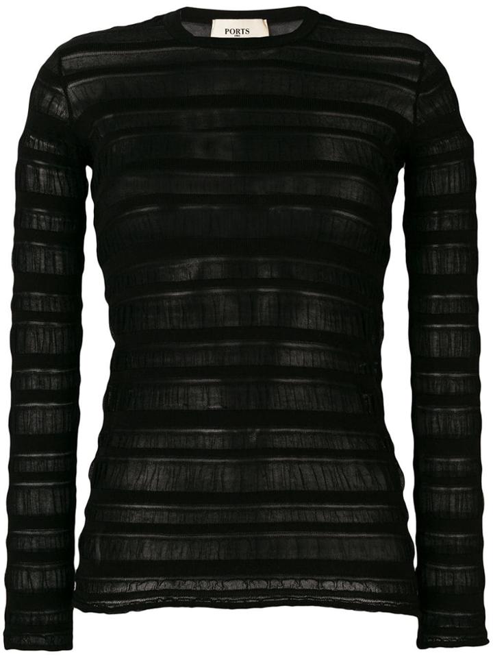 Ports 1961 Sheer Panel Jumper - Black
