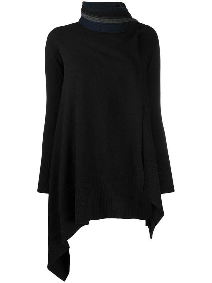 Sacai Asymmetric Cardigan - Black