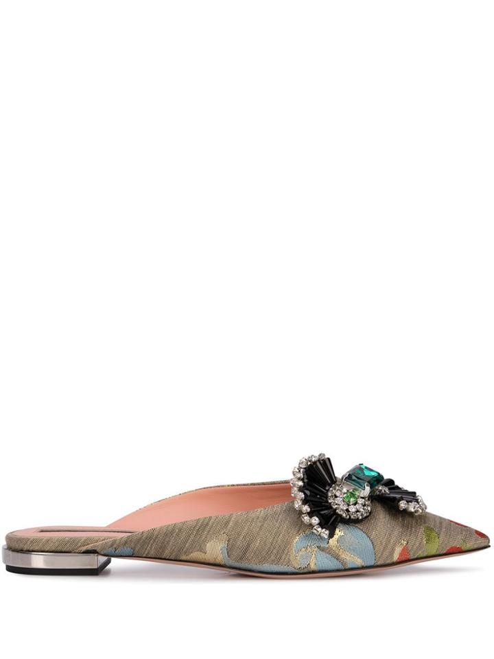 Rochas Stone Embellished Loafers - Multicolour