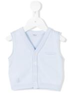 Knitted Vest - Kids - Cotton - 9 Mth, Blue, Le Bebé Enfant