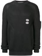 Off-white Ribbed Knitted Jumper - Black