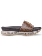 Fendi Logo-patch Sandals - Brown